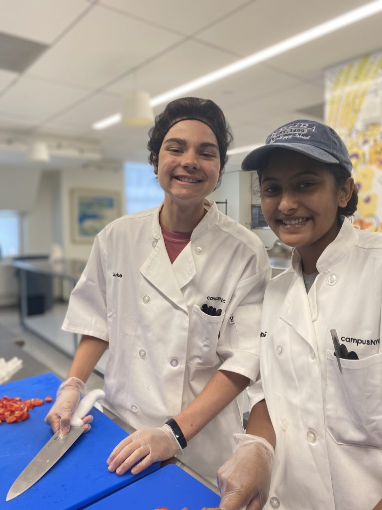 practicing culinary students