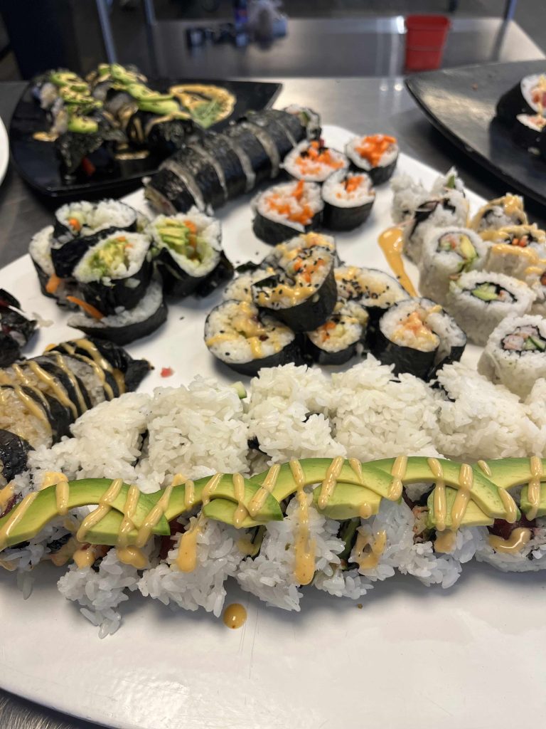 cooking camp in LA making sushi